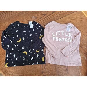 NEW NWT girls Old Navy Size 3t Bundle Lot Of 2 Long Sleeve Shirts Halloween Fall